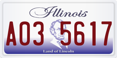 IL license plate A035617