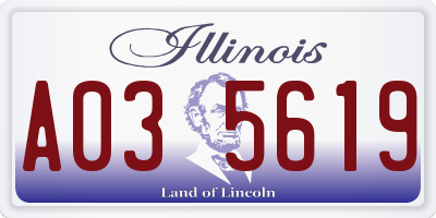 IL license plate A035619