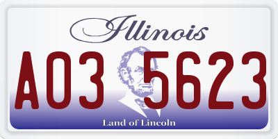 IL license plate A035623