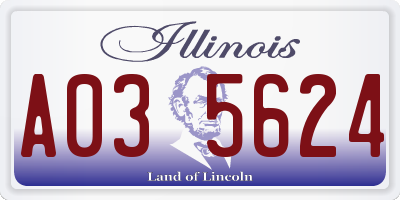 IL license plate A035624