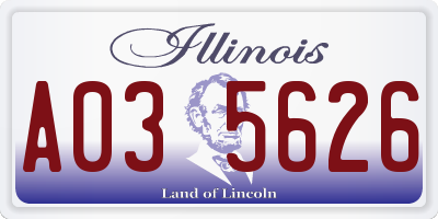 IL license plate A035626