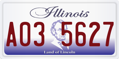 IL license plate A035627