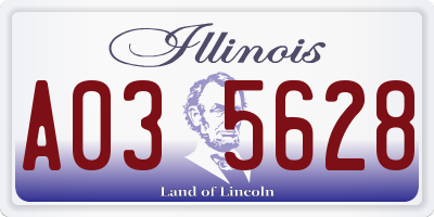 IL license plate A035628