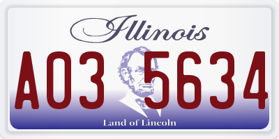 IL license plate A035634