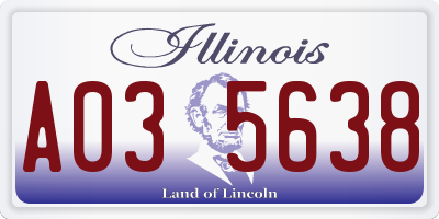 IL license plate A035638