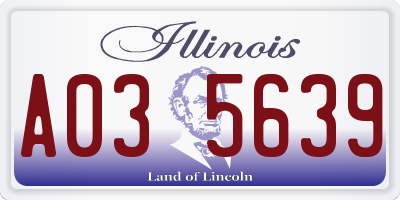 IL license plate A035639