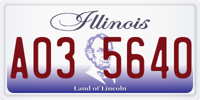 IL license plate A035640