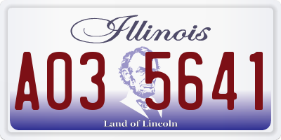 IL license plate A035641