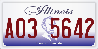 IL license plate A035642