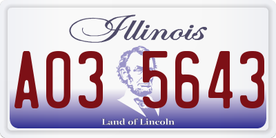 IL license plate A035643