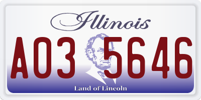 IL license plate A035646
