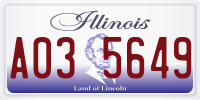 IL license plate A035649