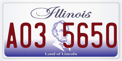 IL license plate A035650