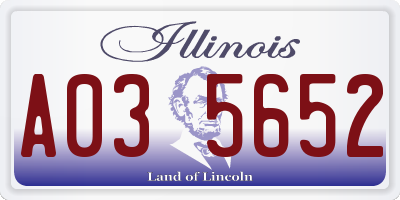 IL license plate A035652