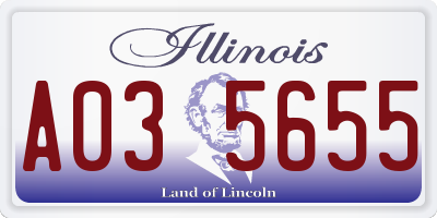 IL license plate A035655