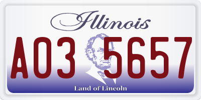 IL license plate A035657