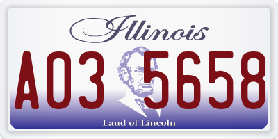 IL license plate A035658