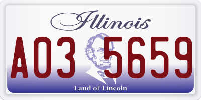 IL license plate A035659