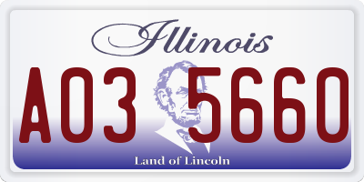 IL license plate A035660