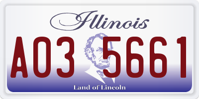 IL license plate A035661