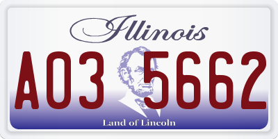 IL license plate A035662