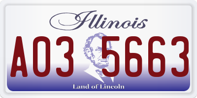 IL license plate A035663