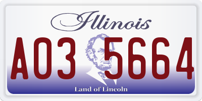 IL license plate A035664