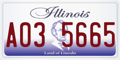 IL license plate A035665