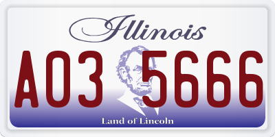 IL license plate A035666