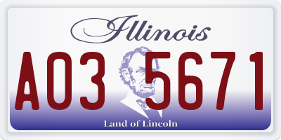 IL license plate A035671