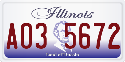 IL license plate A035672