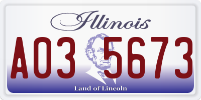 IL license plate A035673