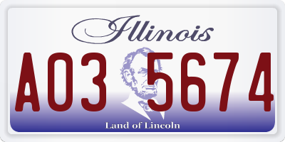 IL license plate A035674