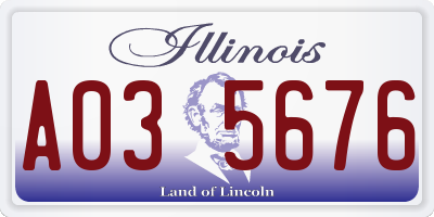 IL license plate A035676