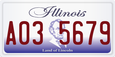 IL license plate A035679