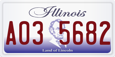 IL license plate A035682