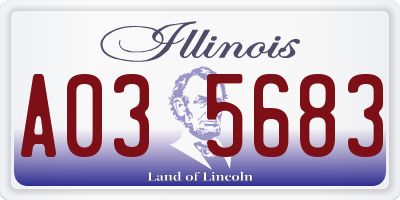 IL license plate A035683