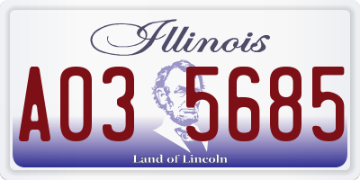 IL license plate A035685