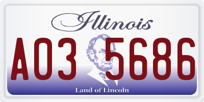 IL license plate A035686