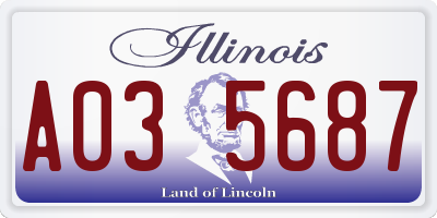 IL license plate A035687