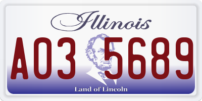 IL license plate A035689
