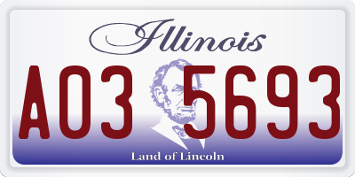 IL license plate A035693