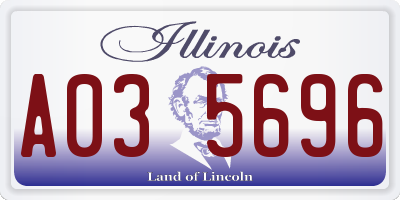 IL license plate A035696