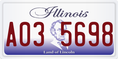 IL license plate A035698