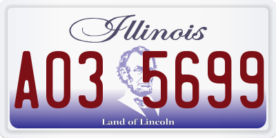 IL license plate A035699