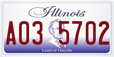 IL license plate A035702