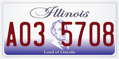 IL license plate A035708