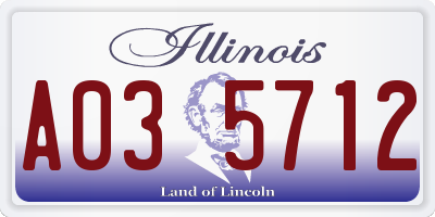 IL license plate A035712