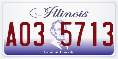 IL license plate A035713