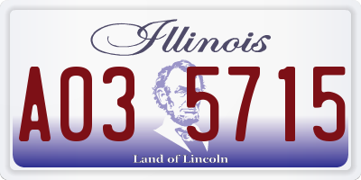 IL license plate A035715